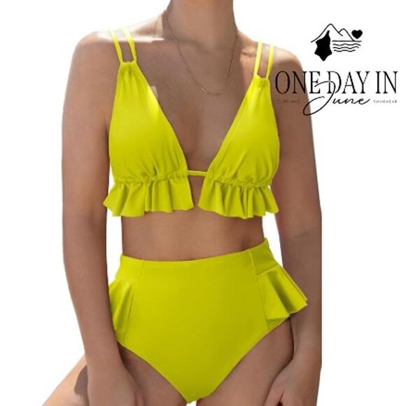 Sporlike Triangle Ruffle Bikini Swimsuit Size XL - Picture 1 of 6